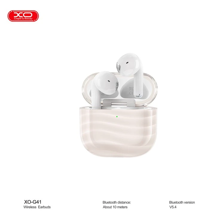 XO Earphone TWS Gambar Awan Cetakan Warna Ganda Telinga-Setengah Dalam